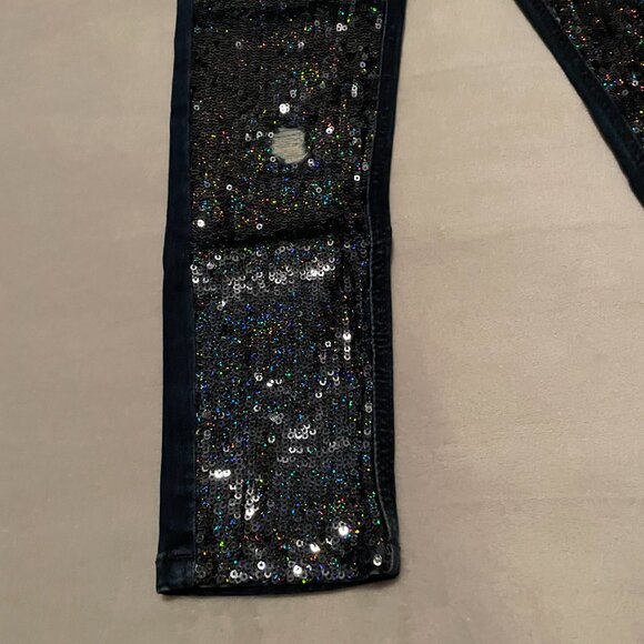 Justice Size 10 Sequin Blue Jeans Mid Rise Super Skinny. - Picture 10 of 11